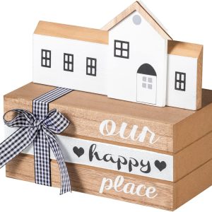 DECSPAS Decorative Books, Large Size Farmhouse Whi