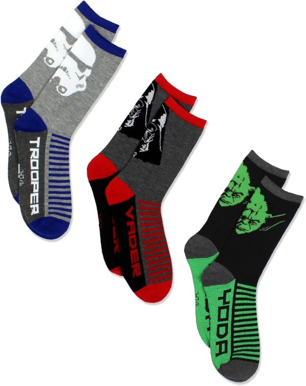 Star Wars Boys 3 pack Socks (Little Kid/Big Kid/Te
