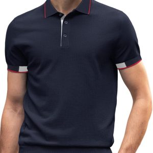 ALTAIREGA Mens-Polo-Shirts Pure-Cotton Knit-Tops S