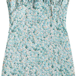 SheIn Women's Floral Ruched Bust Bodycon Mini Dres