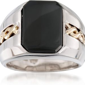Ross-Simons Men's Black Onyx Ring in Sterling Silv