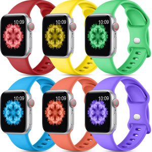 6 Pack SNBLK Compatible with Apple Watch Band 38