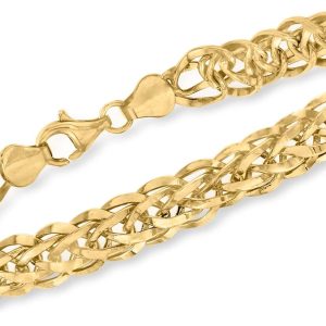 Ross-Simons 14kt Yellow Gold Wheat-Link Bracelet