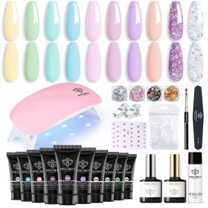 Modelones 59 Pcs Poly Nail Gel Kit Starter, 10 Col