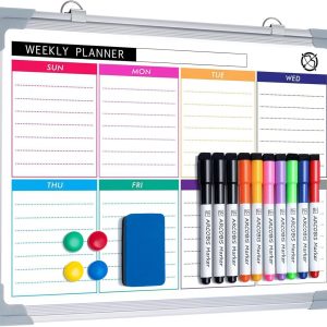 Small Weekly Dry Erase Board for Wall, ARCOBIS 12"
