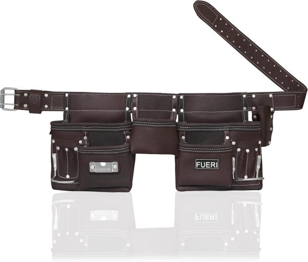FUERI Heavy Duty Construction Tool Belt, 11 pocket