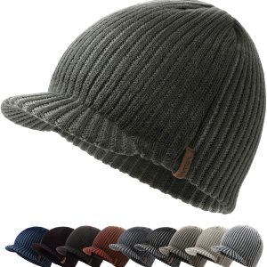 zowya Winter Visor Beanie Hat for Men Women Brim