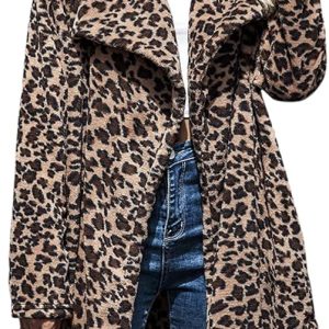 chouyatou Women's Warm Open Front Faux Fur Lapel L