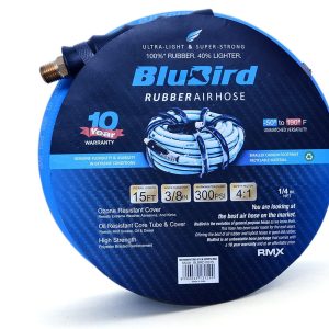 BLUBIRD BB3815 3/8" x 15' Rubber Air Hose, 100 Ru