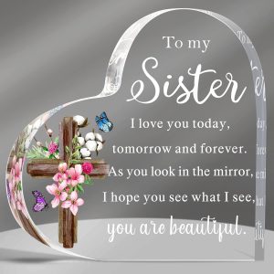 Sisters Gifts from Sister Acrylic Heart Keepsake P