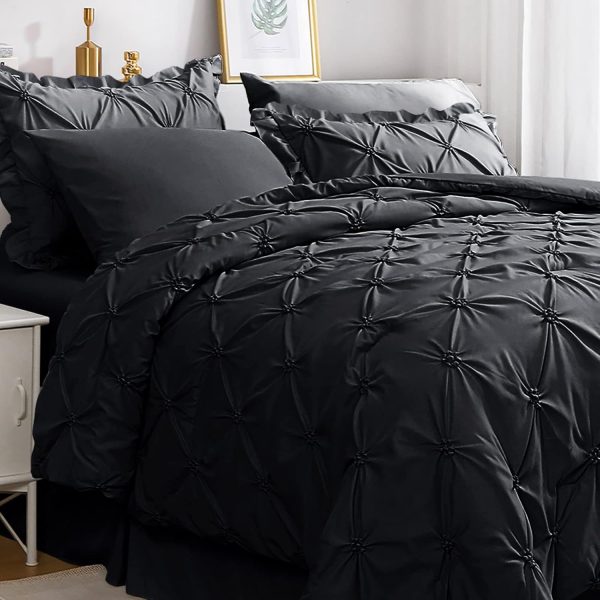 JOLLYVOGUE Pintuck Queen Size Comforter Sets 8 Pie