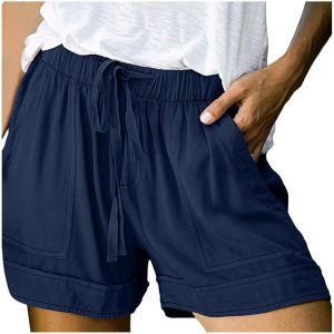 Attine Summer Shorts for Women Drawstring Elastic