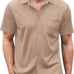 COOFANDY Men's Casual Button Down Shirts Short Sle