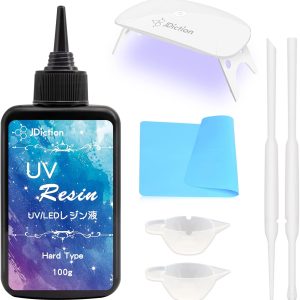 JDiction UV Resin Kit with Light, Crystal Clear Ha