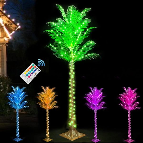 18Colors Palm Tree Decor LED Lighted Palm Tree Col