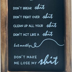 Country Retro Funny Wall Sign Handmade, Wood Frame