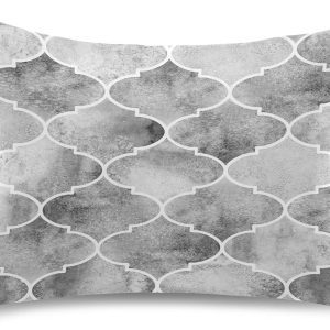 Vintage Grey Moroccan Tiles White Watercolor Geome