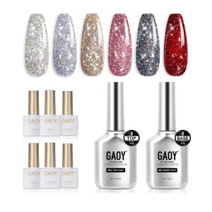 GAOY Glitter Ruby Gel Nail Polish Set and 16ml Gel