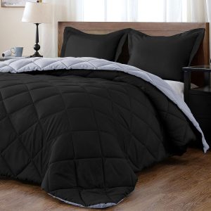 downluxe Lightweight Solid Comforter Set (Twin) wi