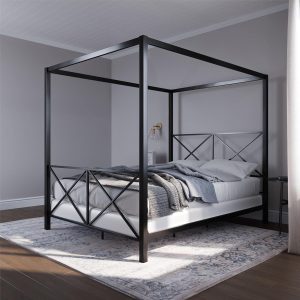 DHP Rosedale Metal Canopy Bed Frame with Four Post