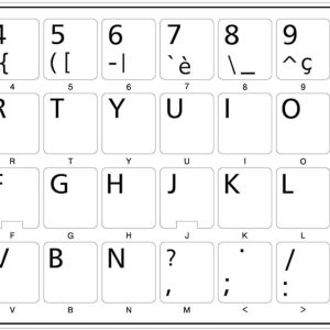 Online-Welcome French Azerty Keyboard Sticker Whit