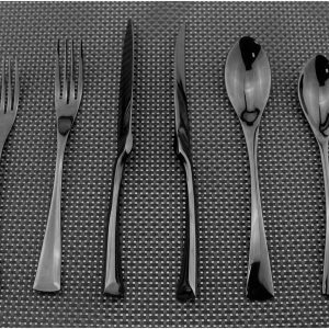 Uniturcky Dark Color Flatware Set 18/10 Stainless
