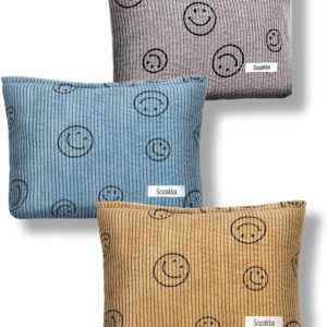 Giom Corduroy Cosmetics Bags, Smile Face Makeup Ba