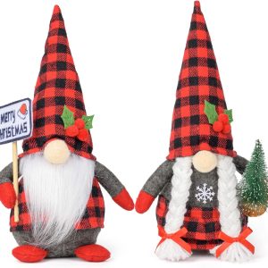 D-FantiX 2Pack Christmas Gnomes Plush with Christm