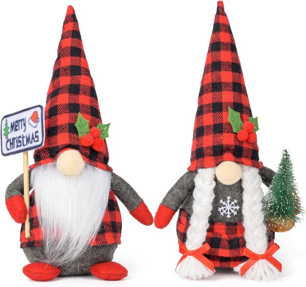 D-FantiX 2Pack Christmas Gnomes Plush with Christm
