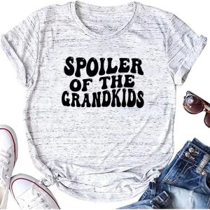 CHOSMOYI Women's Graphic Gandkids Pattern Short Sl