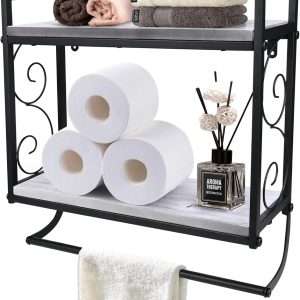 GXIONGMY 2 Tier Bathroom Wall Shelves Over Toilet,