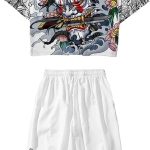 DOSLAVIDA Men's Japanese Kimono Jacket Set Stylish