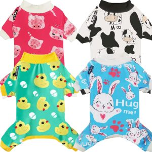 XPUDAC 4 Piece Dog Pajamas for Small Dogs Pjs Clot