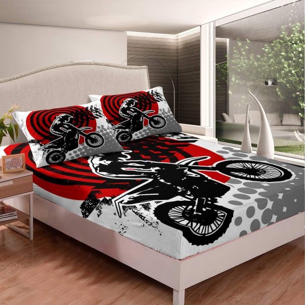 Feelyou 3D Dirt Bike Bedding Set Boys Kids Extreme