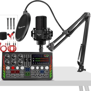 Podcast Equipment Bundle with 3.5mm Condenser Micr