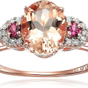 Amazon Collection 10k Rose Gold Morganite, Pink To