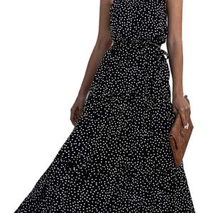 Floerns Women's Sleeveless Halter Neck Vintage Flo