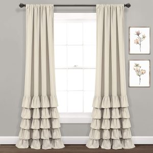 Lush Decor Allison Ruffle Window Curtain Panel Pai