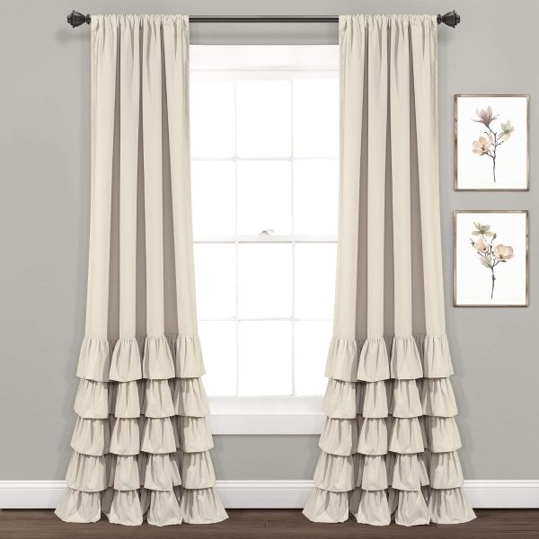 Lush Decor Allison Ruffle Window Curtain Panel Pai