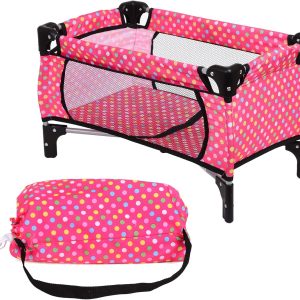 fash n kolor Doll Pack N Play Crib Polka Dot Desig