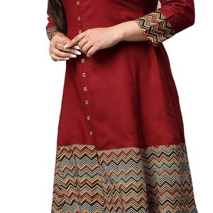 Yash Gallery Women's Rayon Cotton Cambric Zig-Za