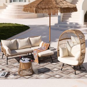 BULEXYARD 4 Piece Boho Outdoor Patio Furniture Set