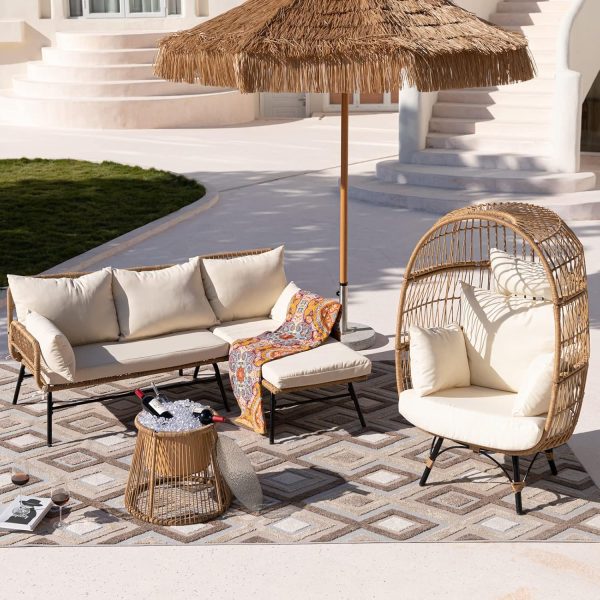BULEXYARD 4 Piece Boho Outdoor Patio Furniture Set