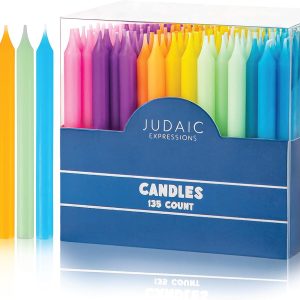 Bulk Set Hanukkah Candles for Menorah- Box of 135