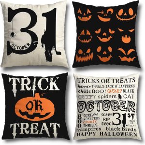 Halloween Decorations Pillow Covers 18x18 Set of 4