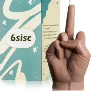 6sisc Middle Finger Scented Candle Ochre Brown Dan