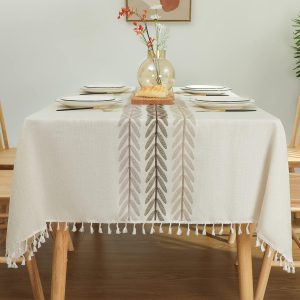 Laolitou Tablecloth for Dining Table Rustic Farmho