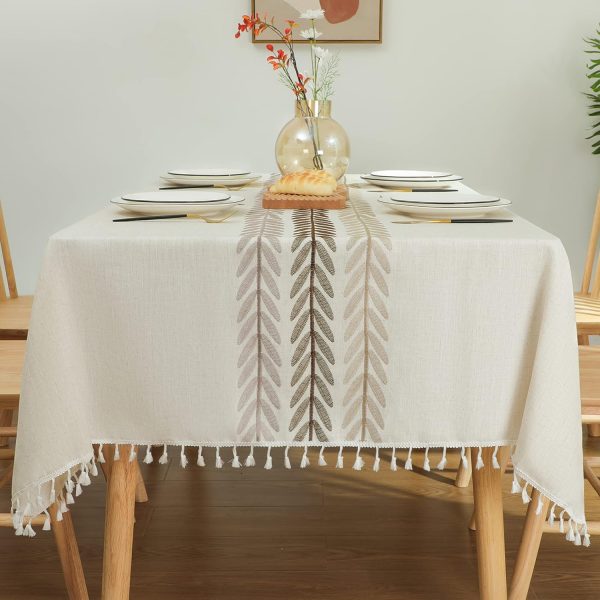 Laolitou Tablecloth for Dining Table Rustic Farmho