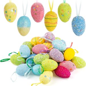 Itoyx Easter Hanging Eggs 30pcs Hanging Easter Orn