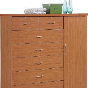 Hodedah 7 Drawer Jumbo Chest, Five Large Drawers,